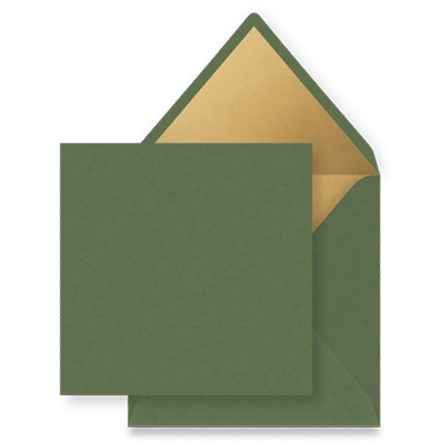 Donkergroen goud inlay envelop