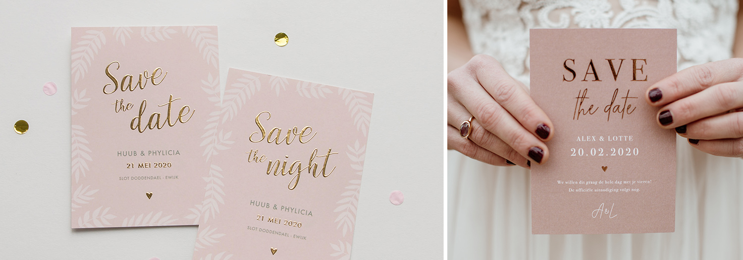 Save the date maken Unieke ontwerpen jullie bruiloft